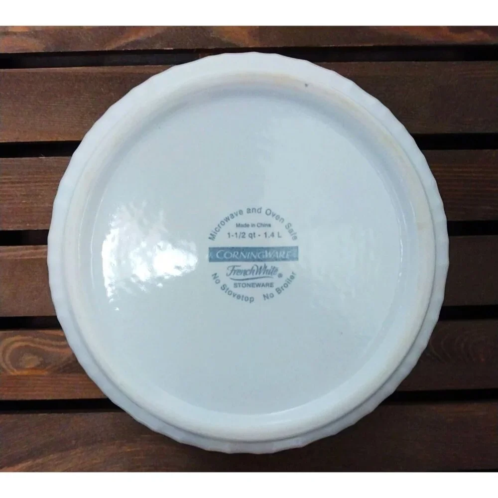 Corningware Round French White Stoneware Casserole Dish 1.4 Liter, Instant Pot